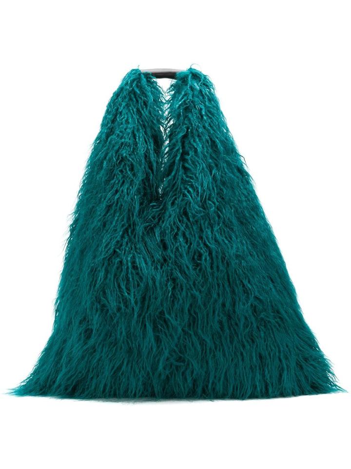 Mm6 Maison Margiela Faux-fur Shoulder Bag - Green