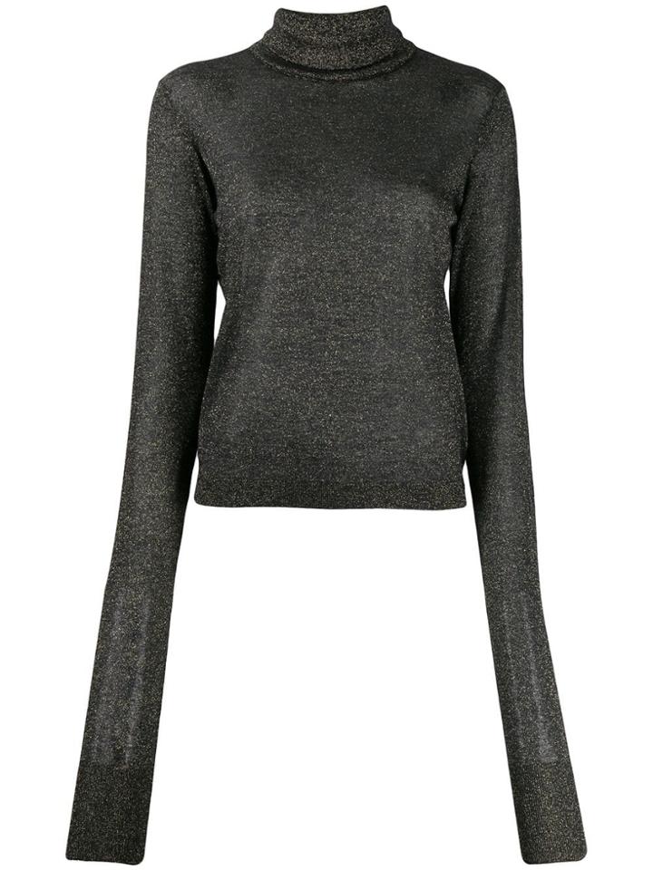 Patrizia Pepe Metallic Threading Top - Black