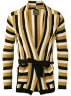 Laneus - Striped Cardigan - Men - Cotton - 44, Yellow/orange, Cotton