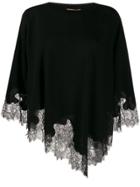 Ermanno Scervino Lace Panel Poncho - Black