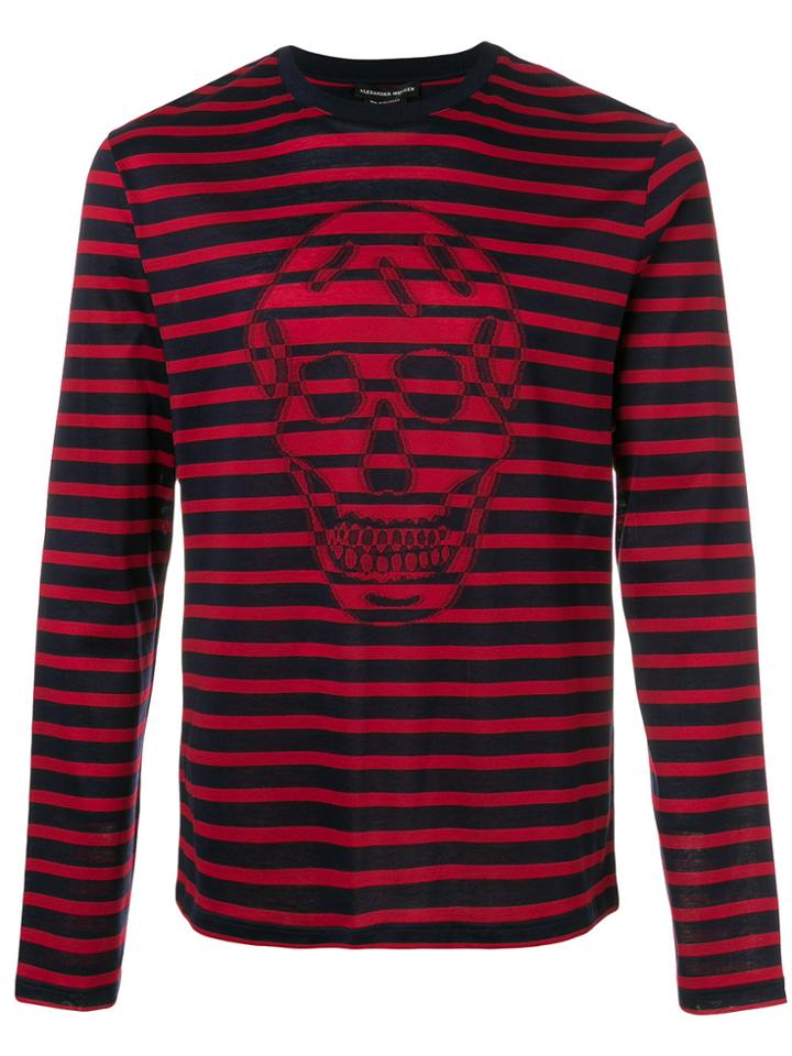 Alexander Mcqueen Skull Striped Jumper - Red