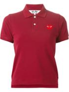 Comme Des Garçons Play Embroidered Heart Polo Shirt, Women's, Size: Large, Red, Cotton