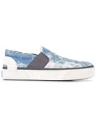 Lanvin Bleach Effect Slip-on Sneakers - Blue