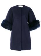Ava Adore Fur-lined Fitted Coat - Blue