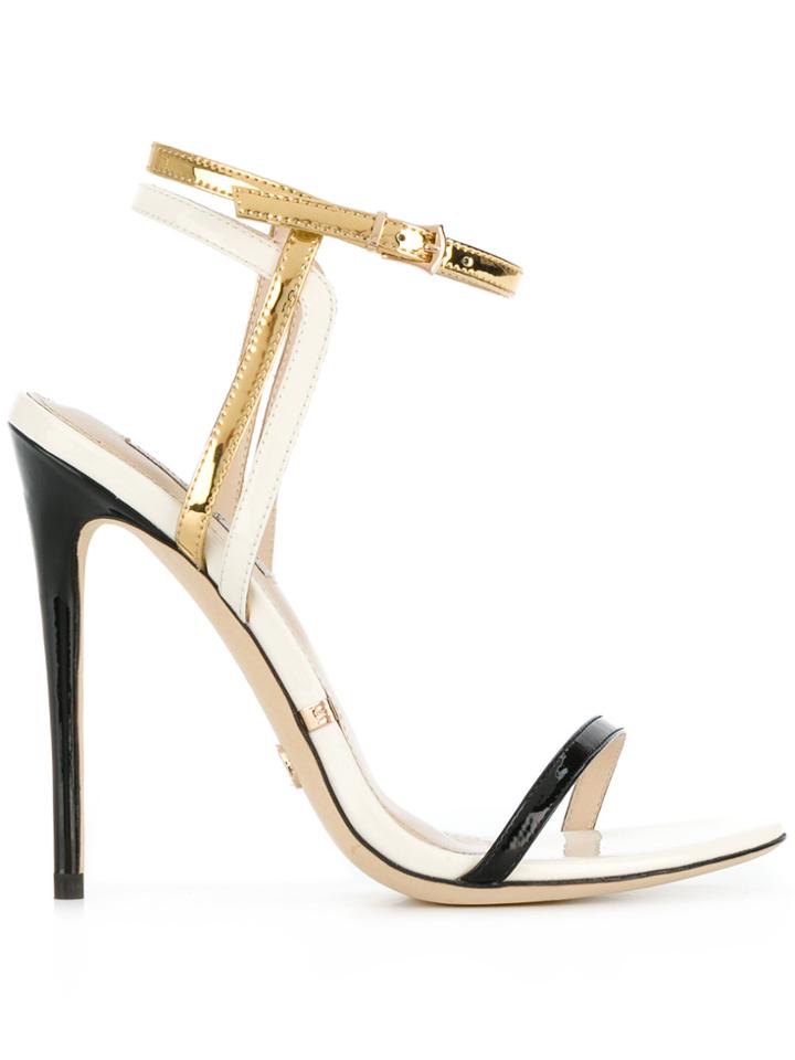 Gianni Renzi Metallic Open-toe Sandals - White