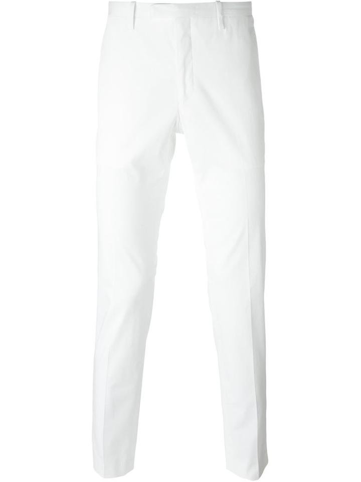 Michael Kors Slim Fit Trousers, Men's, Size: 40, White, Cotton/spandex/elastane