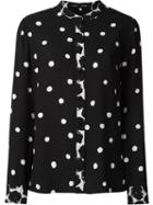 Proenza Schouler Polka Dot Shirt, Women's, Size: 4, Black, Viscose