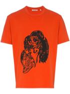 Our Legacy Woman Printed Cotton T-shirt - Yellow & Orange