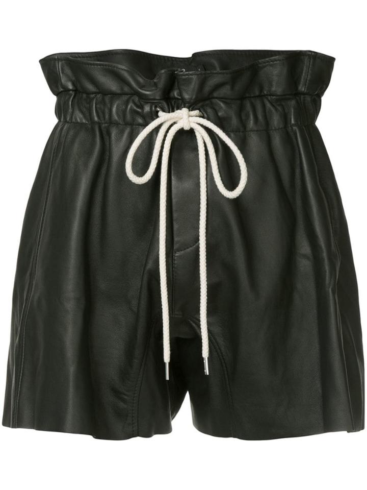 Bassike Ruffle High Waist Shorts - Black