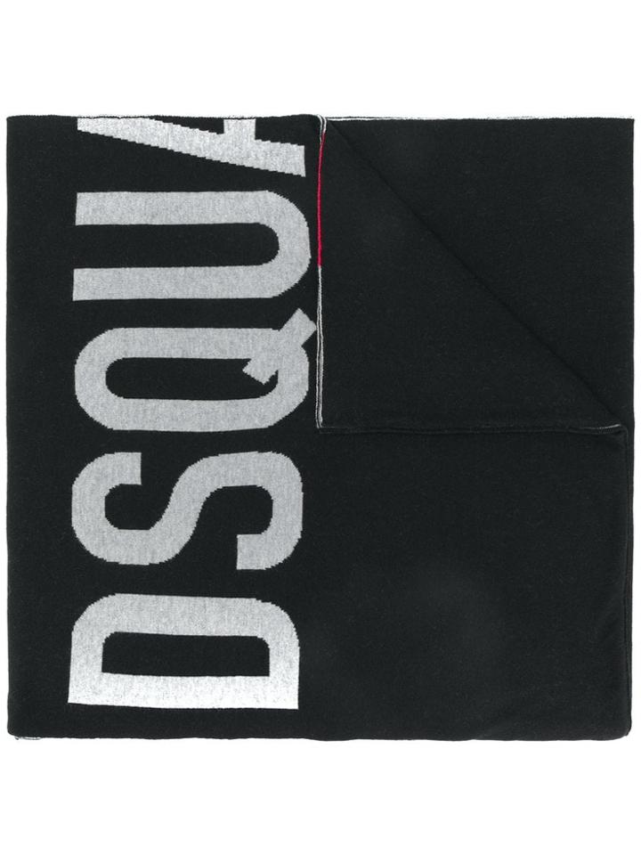 Dsquared2 Canadiana Knitted Scarf - Black