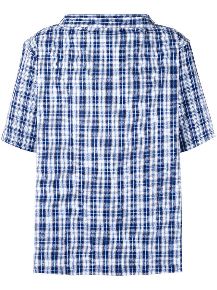 Comme Des Garçons Shirt - Boat Neck Checked Shirt - Men - Cotton - S, Blue, Cotton