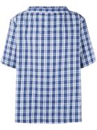 Comme Des Garçons Shirt - Boat Neck Checked Shirt - Men - Cotton - S, Blue, Cotton