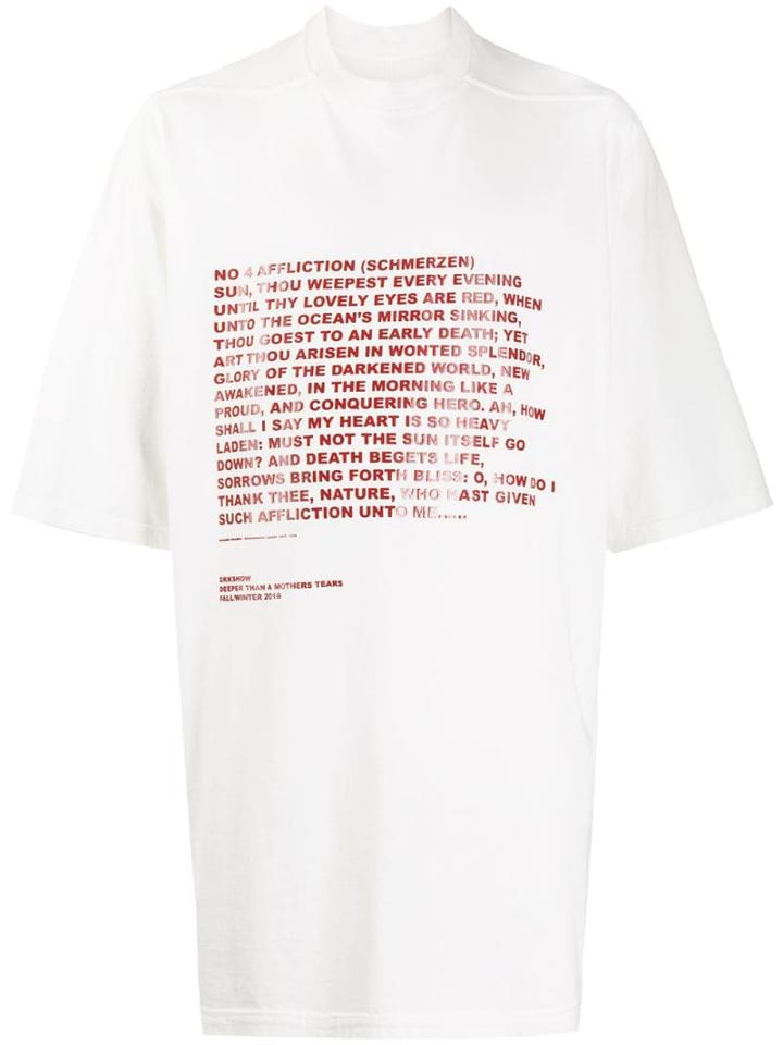 Rick Owens Drkshdw Deeper Than A Mother's Tears T-shirtround - White