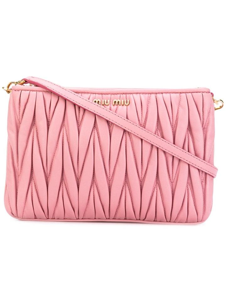 Miu Miu Bandoilera Quilted Bag - Pink & Purple