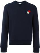 Moncler Logo Plaque Sweatshirt, Men's, Size: Large, Blue, Cotton/lyocell