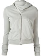 Rick Owens Drkshdw Off-centre Zip Hoodie, Women's, Size: Medium, Grey, Cotton
