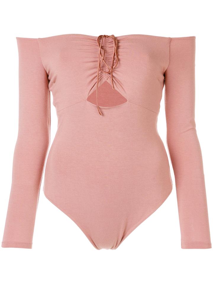 T By Alexander Wang Off-the-shoulder Bodysuit - Pink & Purple