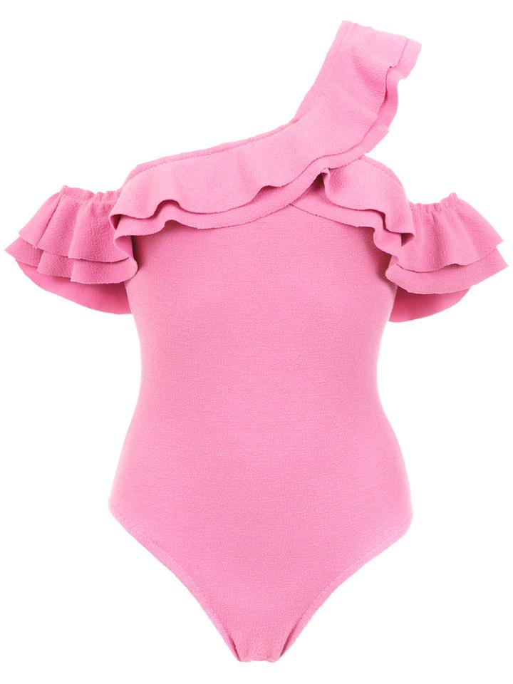 Clube Bossa Off The Shoulder Bresse Swimsuit - Pink & Purple