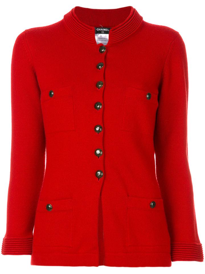 Chanel Vintage Cashmere Knitted Cardigan - Red