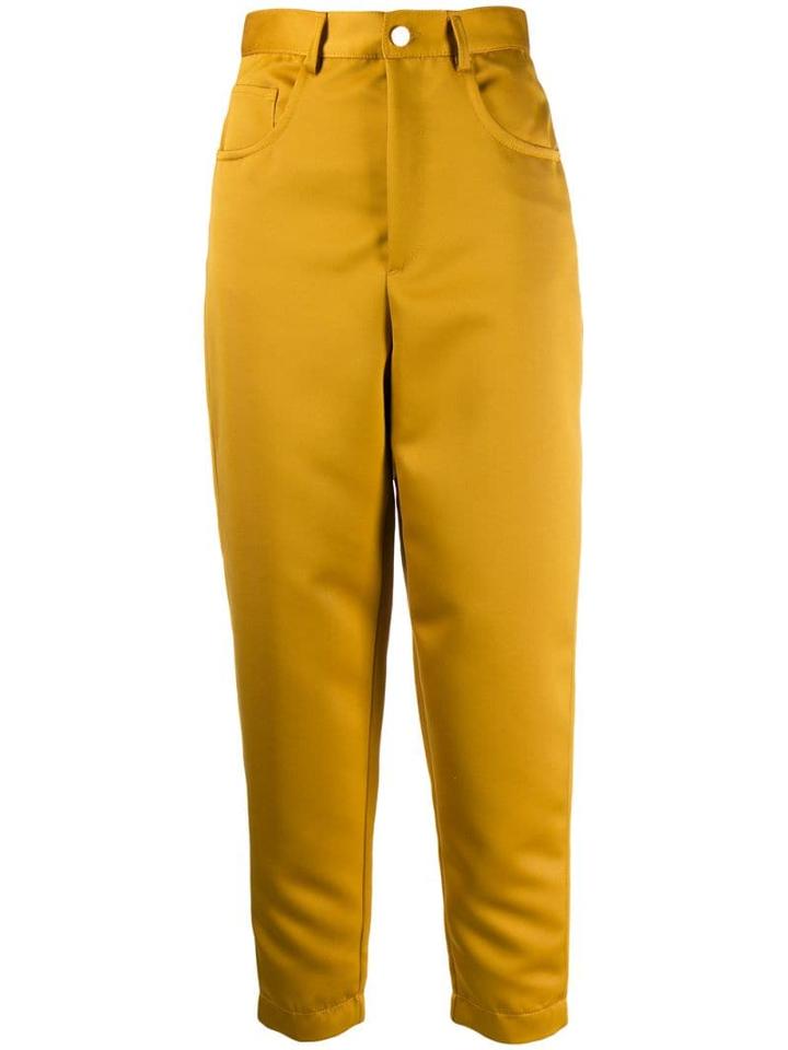 Just Cavalli Cropped Monogram Trousers - Yellow