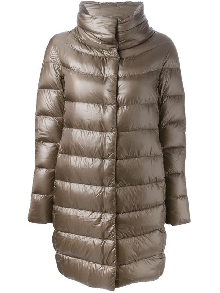 Herno High Collar Padded Coat - Grey