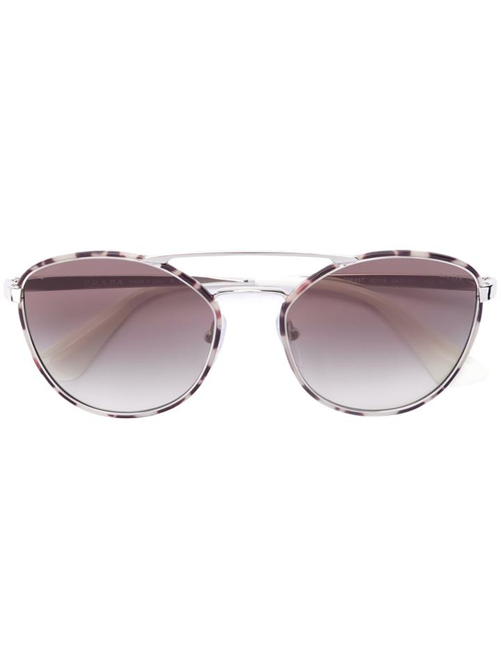 Prada Eyewear Round Aviator Sunglasses - Grey