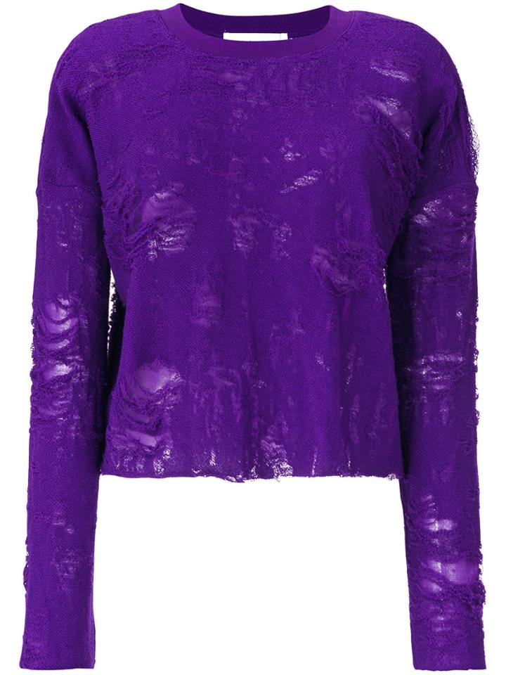 Iro Distressed Detail Top - Pink & Purple