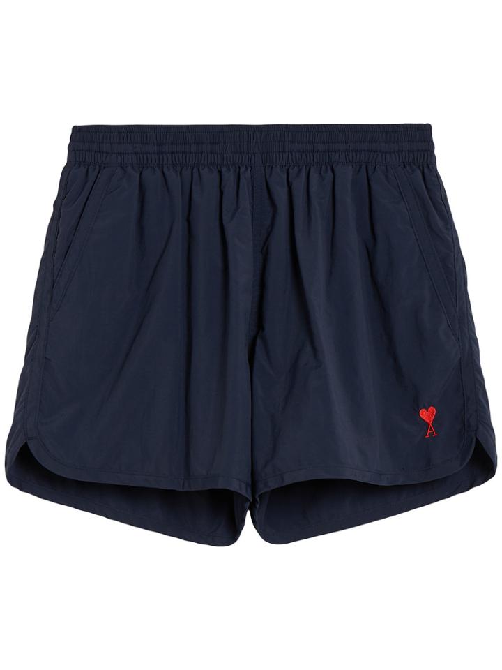 Ami Alexandre Mattiussi Swim Shorts Plain Color With Ami De Coeur