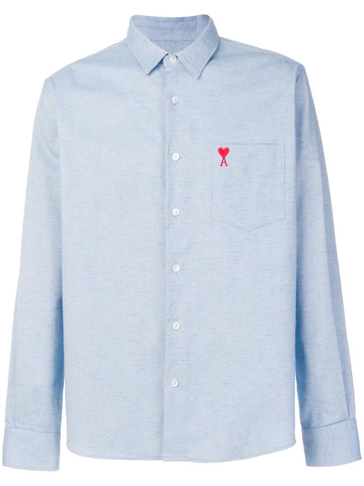 Ami Alexandre Mattiussi Classic Wide Fit Ami De Coeur Shirt - Blue