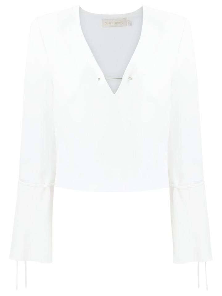 Giuliana Romanno Crop Top, Women's, Size: 36, White, Polyester