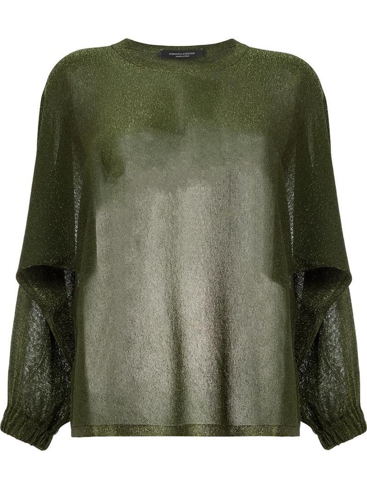 Roberto Collina Loose Fit Jumper, Women's, Size: Small, Green, Polyester/viscose