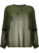 Roberto Collina Loose Fit Jumper, Women's, Size: Small, Green, Polyester/viscose