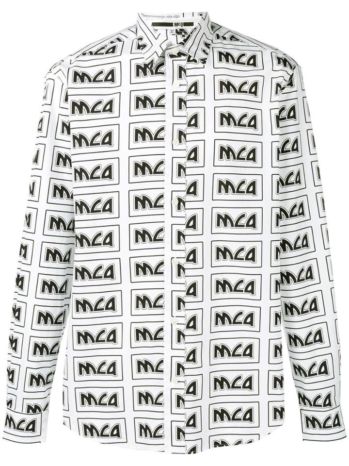 Mcq Alexander Mcqueen Rectangle Print Shirt - White