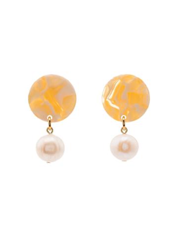 Aym Orange Andreia Disc Pearl Earrings - Paris Vanilla