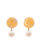 Aym Orange Andreia Disc Pearl Earrings - Paris Vanilla