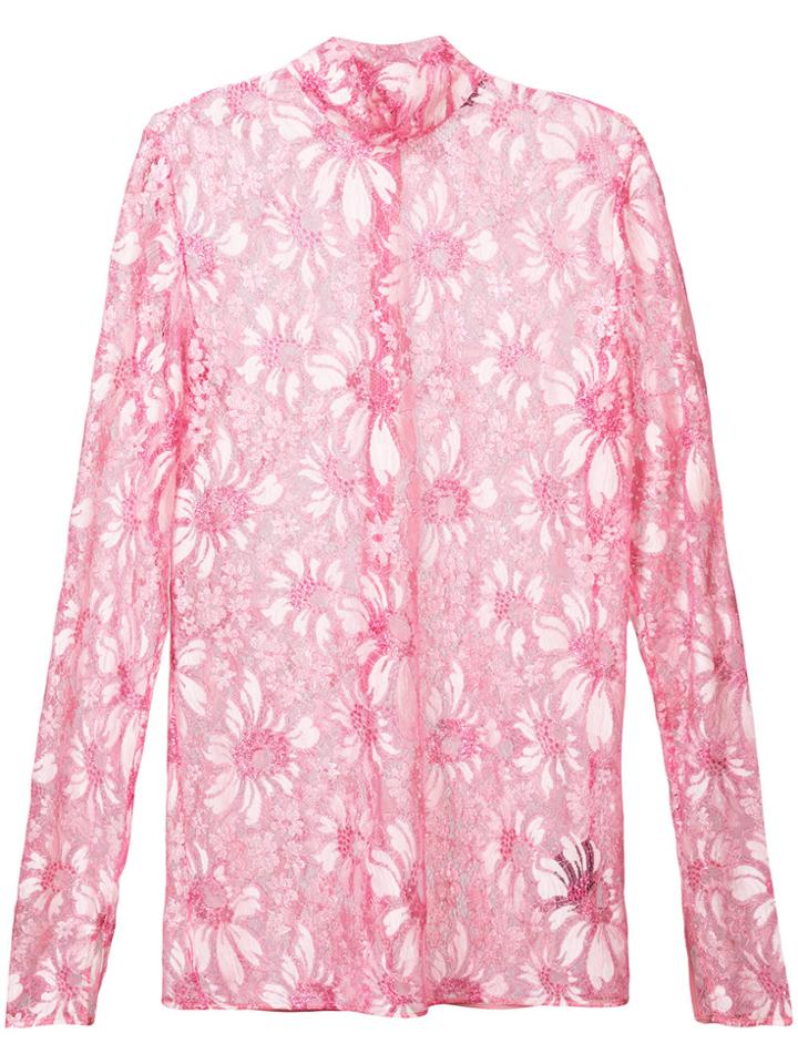 Calvin Klein 205w39nyc Floral Lace Top - Pink & Purple
