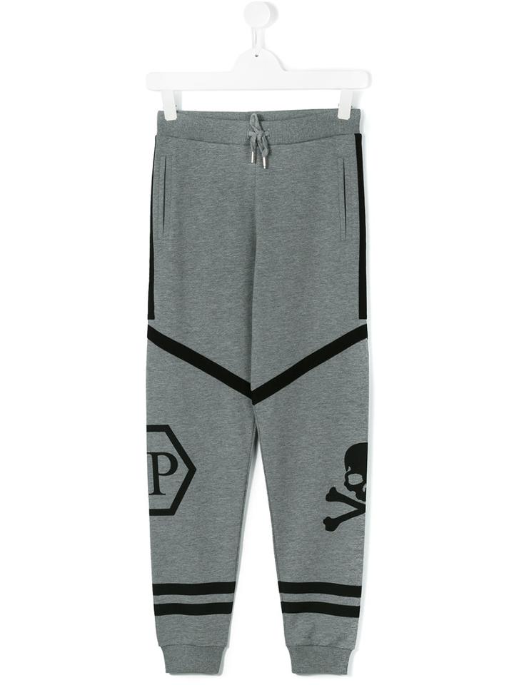 Philipp Plein Kids - Teen Save Jogging Trousers - Kids - Cotton - 14 Yrs, Grey