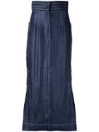 G.v.g.v. Contrast Stitch Maxi Skirt, Women's, Size: 36, Blue, Nylon/polyester/rayon