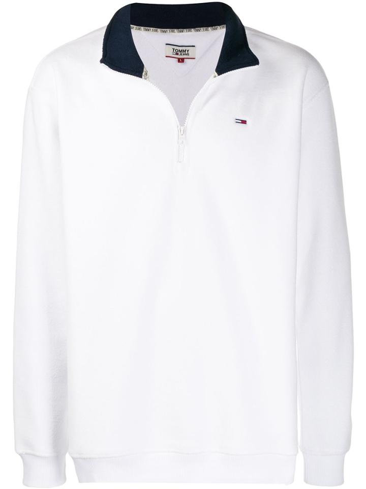 Tommy Jeans Embroidered Logo Polar Jumper - White