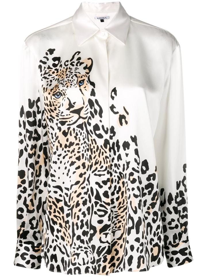Krizia Leopard Print Shirt - White