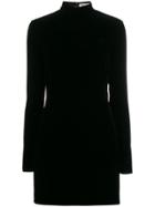 Saint Laurent Open Back Velvet Mini Dress - Black