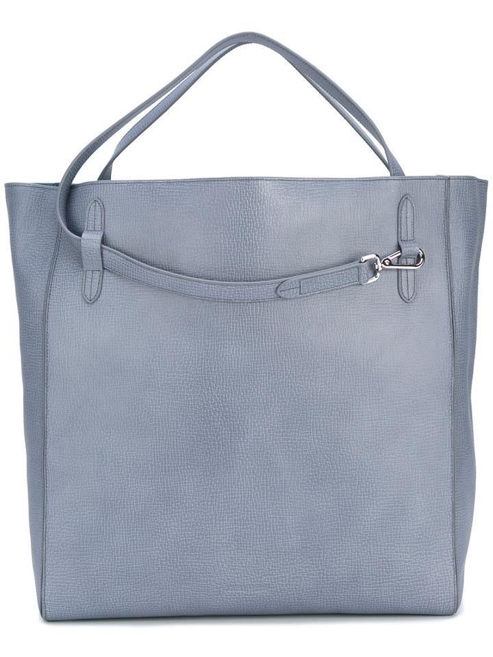 Jil Sander Transformer Tote Bag, Women's, Blue, Calf Leather/leather
