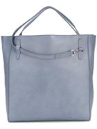 Jil Sander Transformer Tote Bag, Women's, Blue, Calf Leather/leather