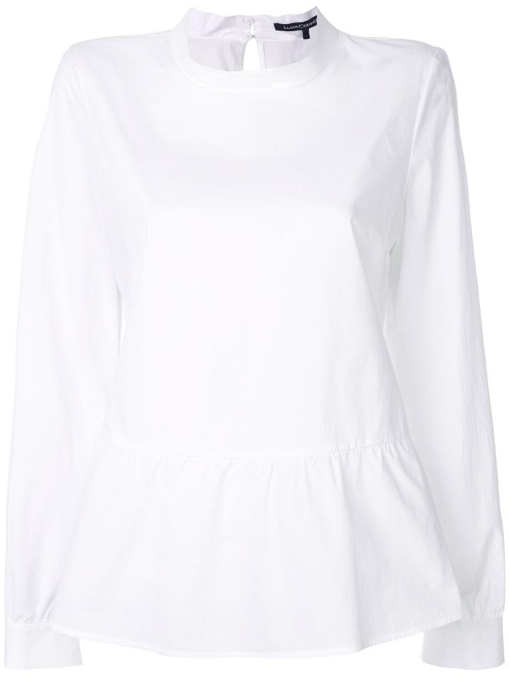 Luisa Cerano Peplum Shirt - White