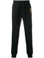 Dolce & Gabbana Heraldic Embroidered Motif Track Pants - Black