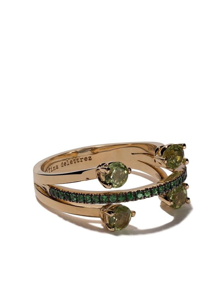 Delfina Delettrez 18kt Yellow Gold, Peridot And Tsavorite Linked Dots