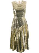 Simone Rocha Sequin Midi Dress - Gold