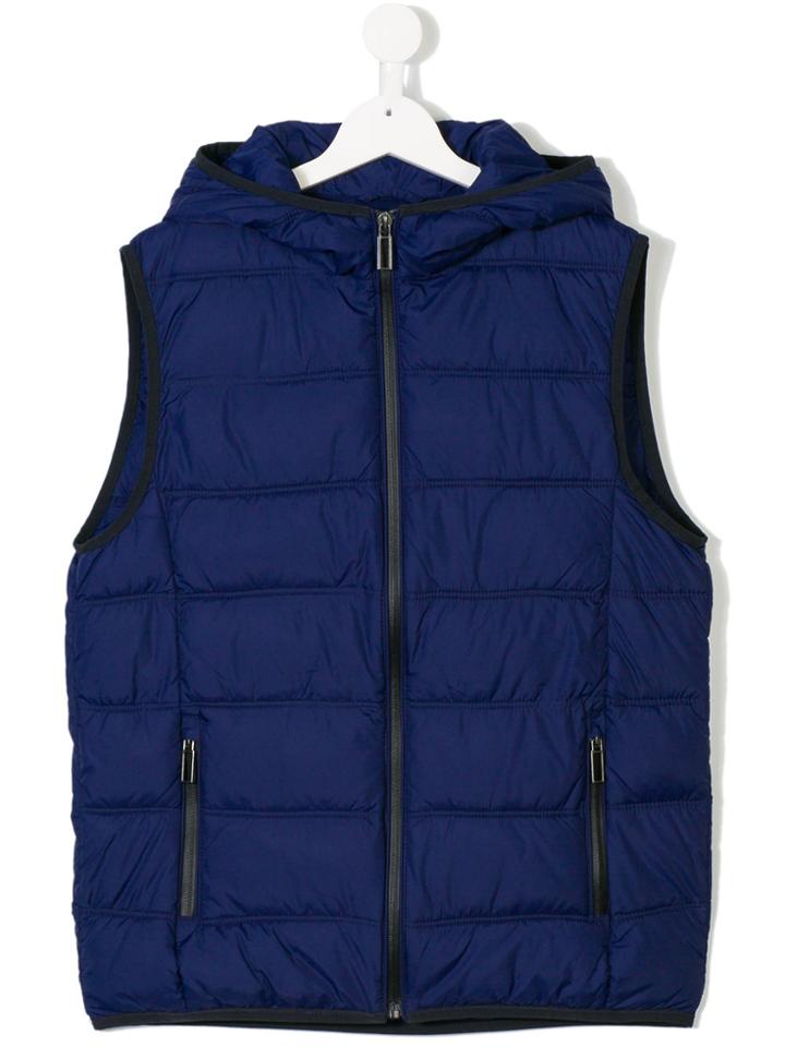 Paolo Pecora Kids Hooded Gilet - Blue
