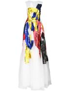 Oscar De La Renta Colour-block Flared Dress - Multicolour