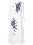 Andrew Gn Embroidered Floral Midi Dress - White